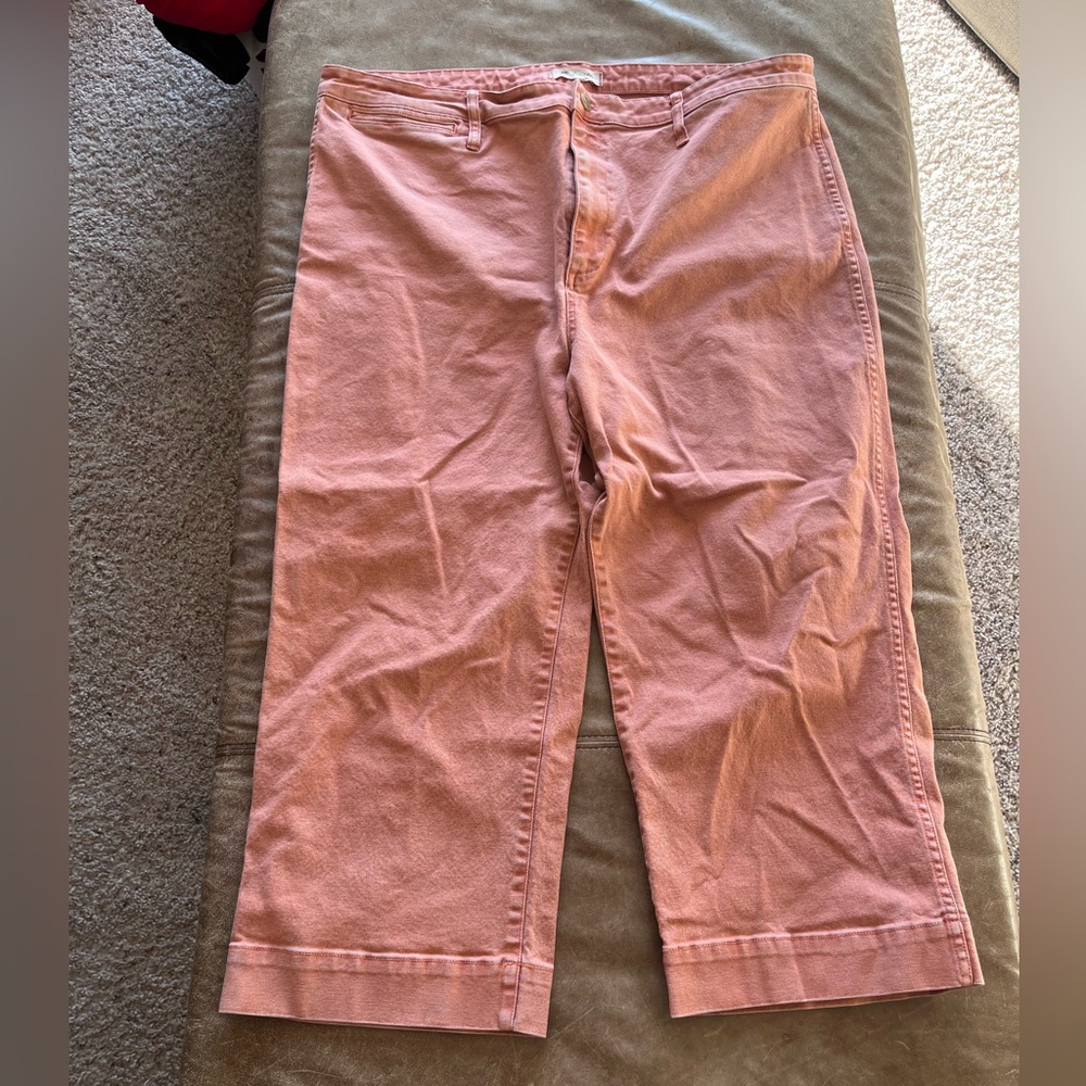 Madewell Cropped Pants — Orange Denim wide leg 3/$45!!